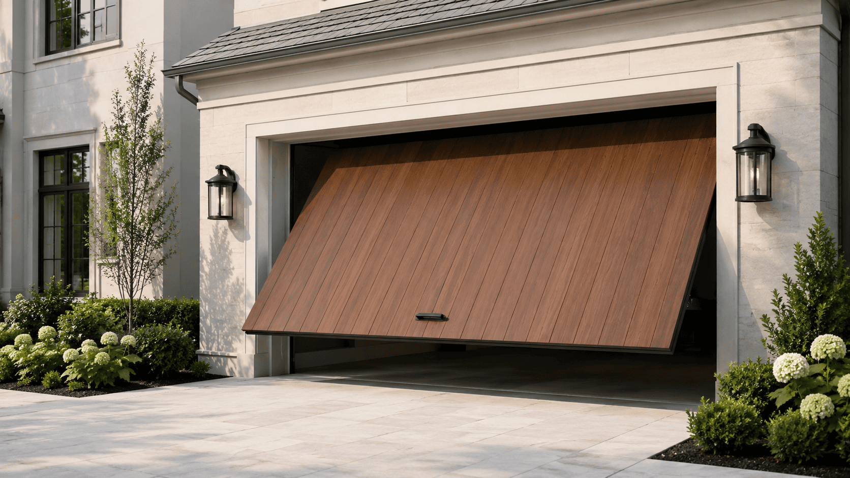 Garage door repair in progress — East Lindfield